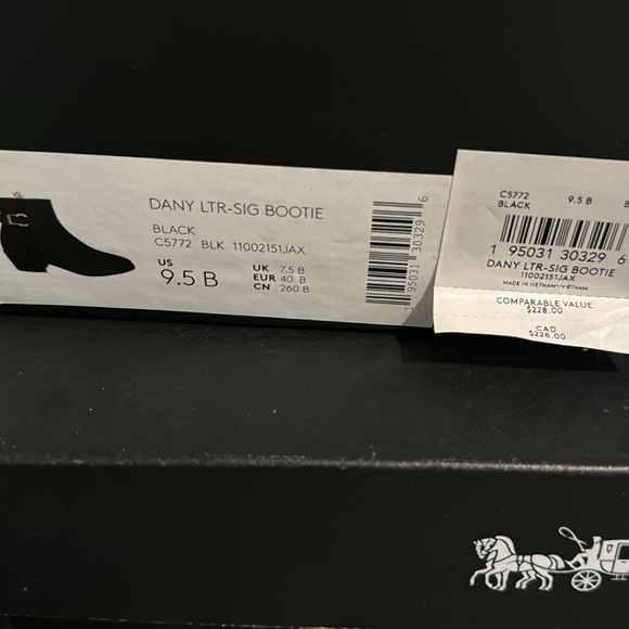 9.5B, Black, Coach Bootie - Picture 2 of 4